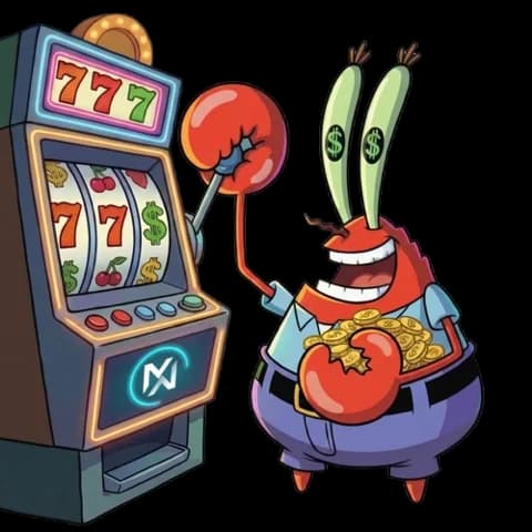Mr. Krab at the slot machine